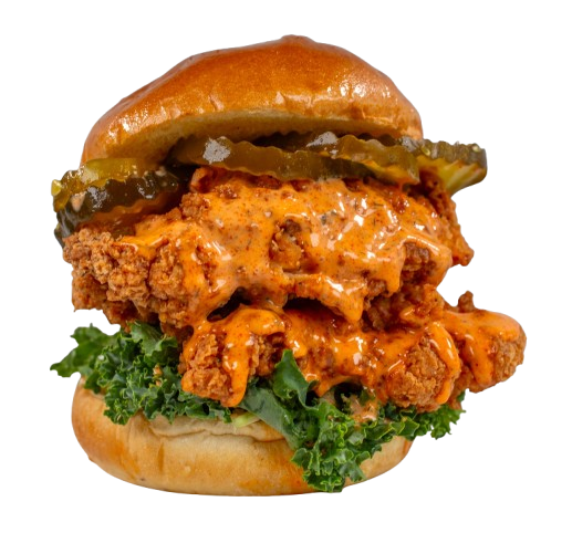 Mini Moe's burger being hand-assembled